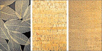 Revestimentos com folhas secas, corti�a e palha natural (Monique Renne/CB/D.A Press )