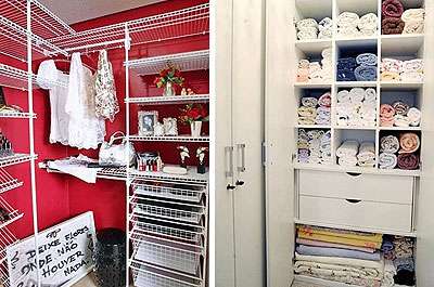 Projeto da Mr. Closet (E) e roupeiro em quarto pequeno, projeto de Jo�o Rafael de Paula (D) (Divulga��o)