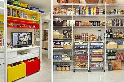 Quarto de crian�a, projeto de Heloisa Alcoforado (E). despensa, projeto da Mr. Closet (D) (Divulga��o)